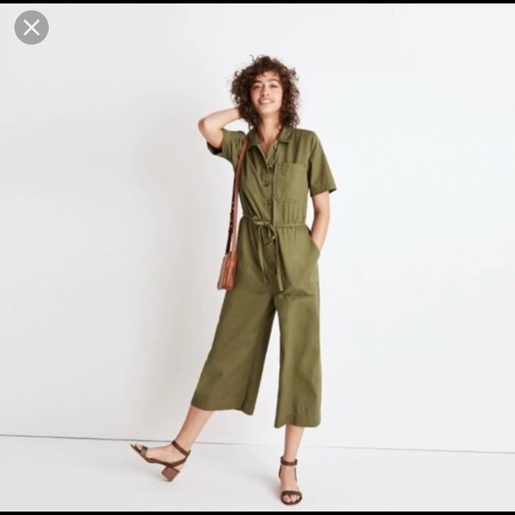 madewell pink utility jumpsuit